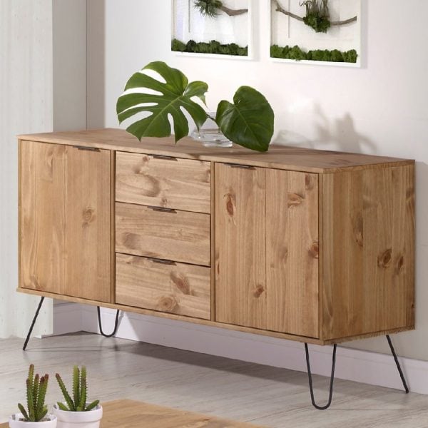 Avoch Wooden Sideboard With 2 Doors 3 Drawers In Oak | Bed Sava