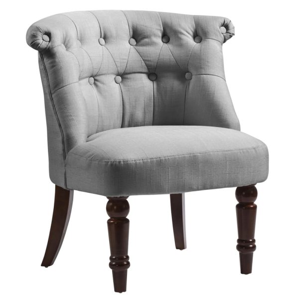 Avondale Fabric Accent Chair With Wooden Legs In Grey | Bed Sava