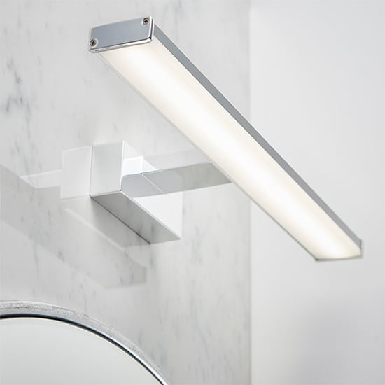 Axis Frosted Plastic Wall Light In Chrome