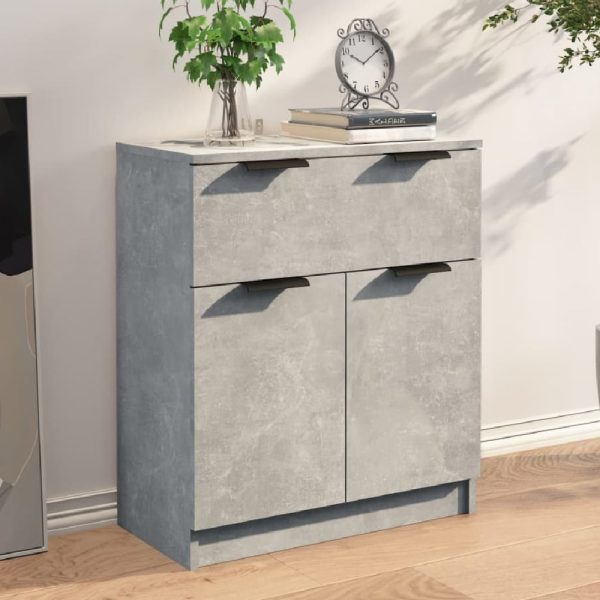 Aylesbury Wooden Sideboard With 2 Doors 1 Drawer In Concrete Grey | Bed Sava