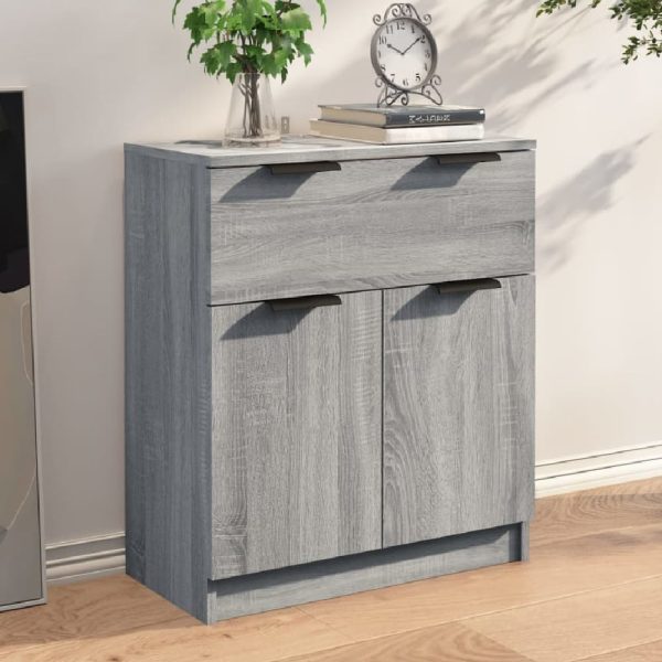 Aylesbury Wooden Sideboard With 2 Doors 1 Drawer In Grey Sonoma | Bed Sava