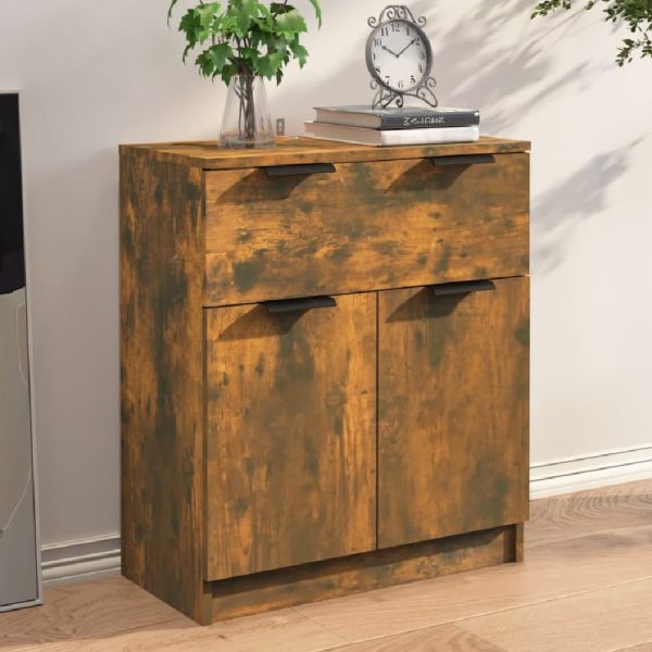 Aylesbury Wooden Sideboard With 2 Doors 1 Drawer In Smoked Oak | Bed Sava
