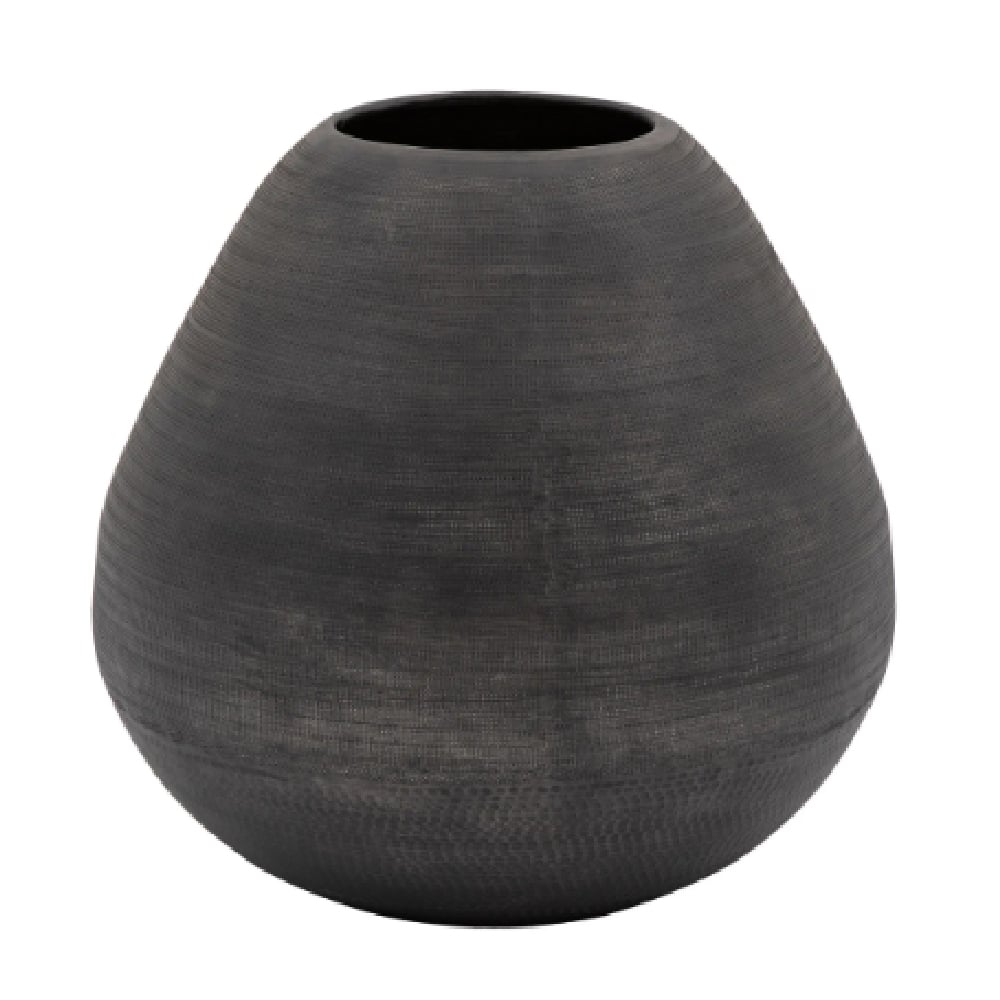 Aztec Aluminium Chatai Vase In Black