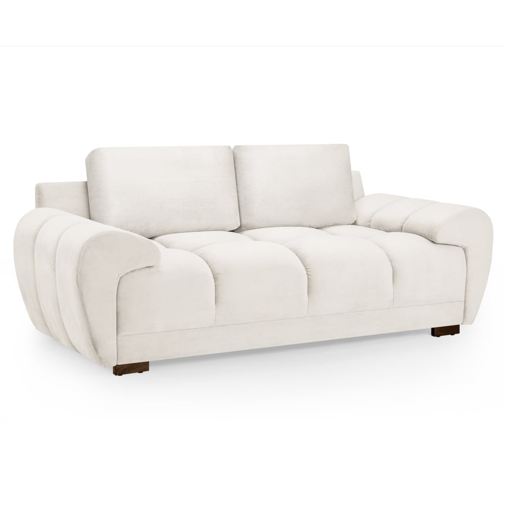 Aztec Plush Velvet 2 Seater Sofa In Cream