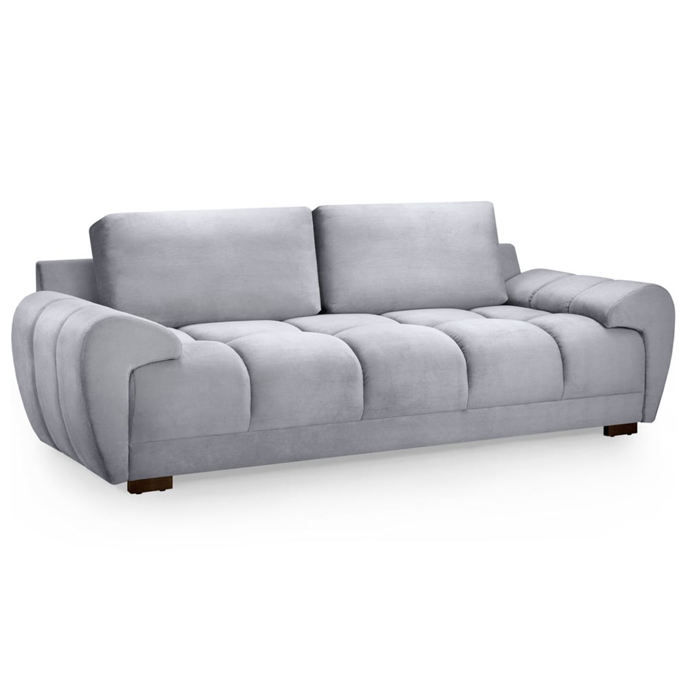 Aztec Plush Velvet 3 Seater Sofa In Grey