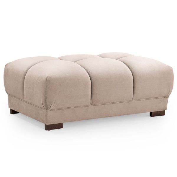 Aztec Plush Velvet Foot Stool In Mocha | Bed Sava
