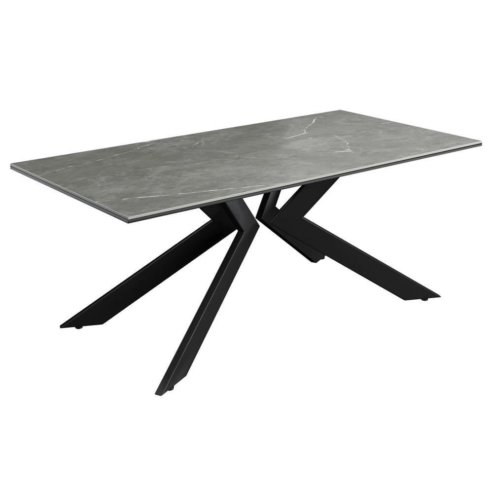 Azure Ceramic Rectangular Coffee Table In Matte Grey