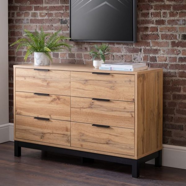 Baara Wooden Chest Of 6 Drawers In Oak | Bed Sava