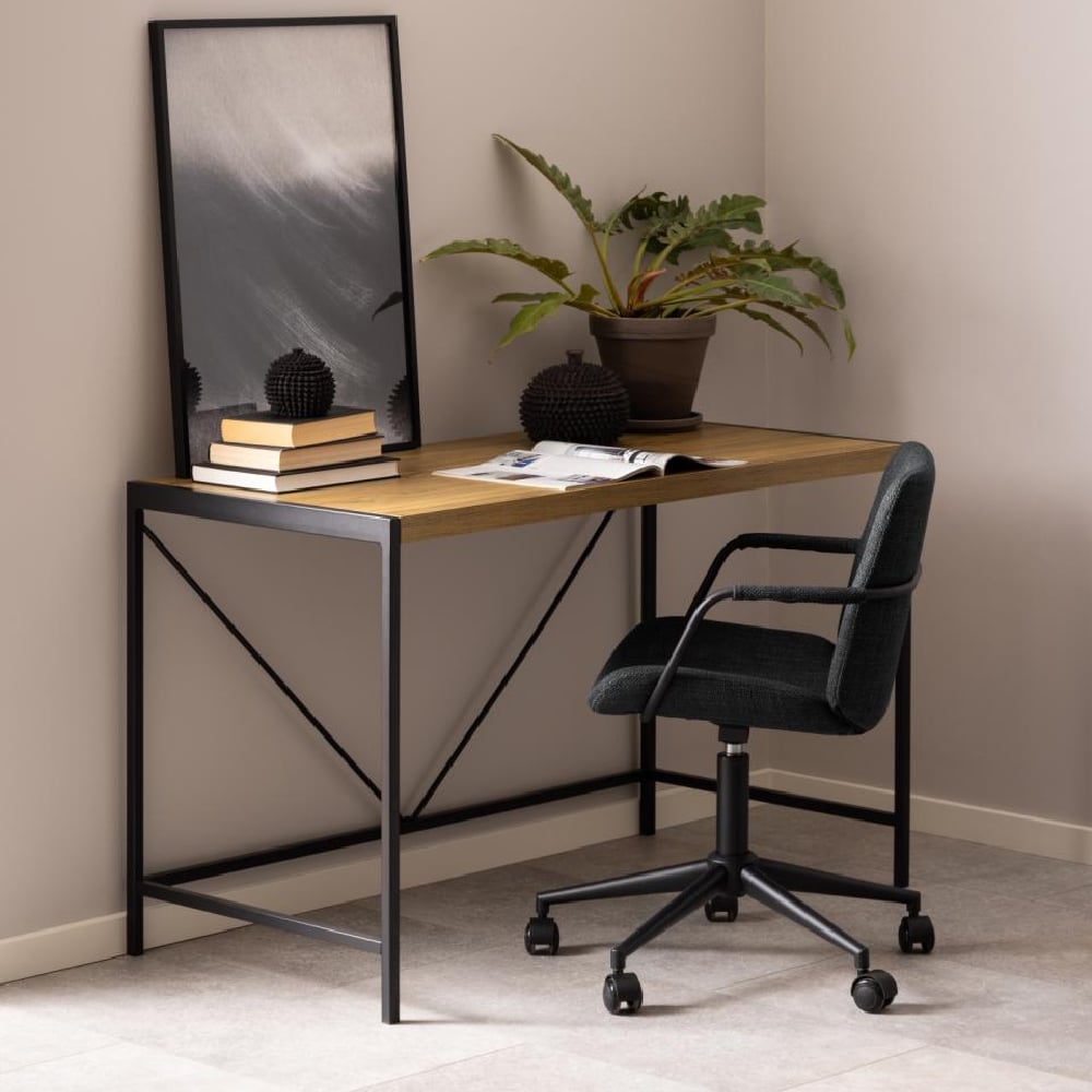 Bagdad Wooden Rectangular Laptop Desk In Rustic Oak