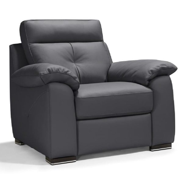 Baiona Leather 1 Seater Sofa In Anthracite | Bed Sava