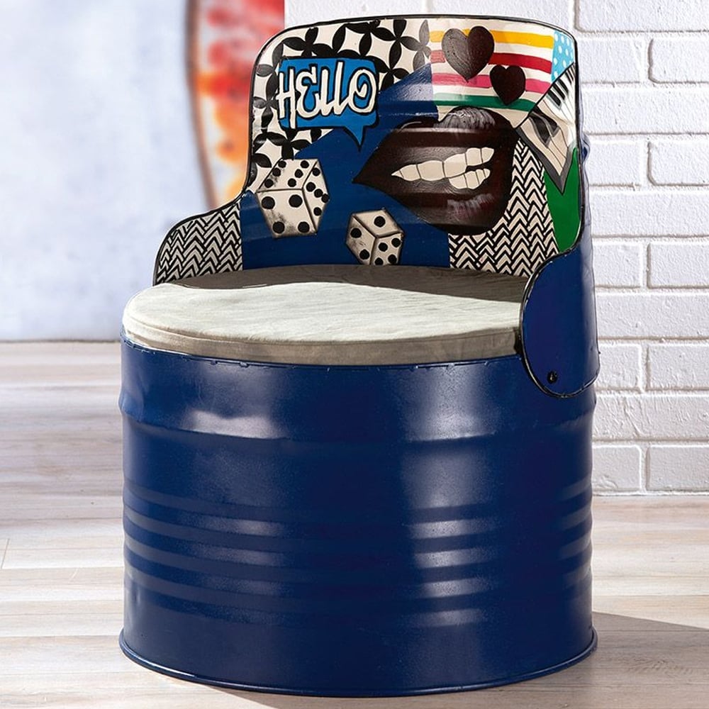 Bakersfield Metal Armchair In Blue