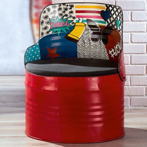 Bakersfield Metal Armchair In Red | Bed Sava