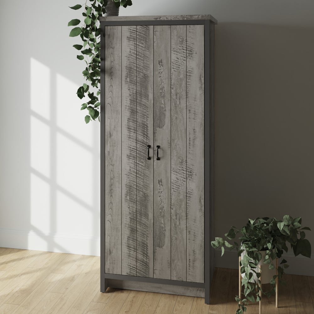 Balcombe Wooden Wardrobe With 2 Doors In Grey