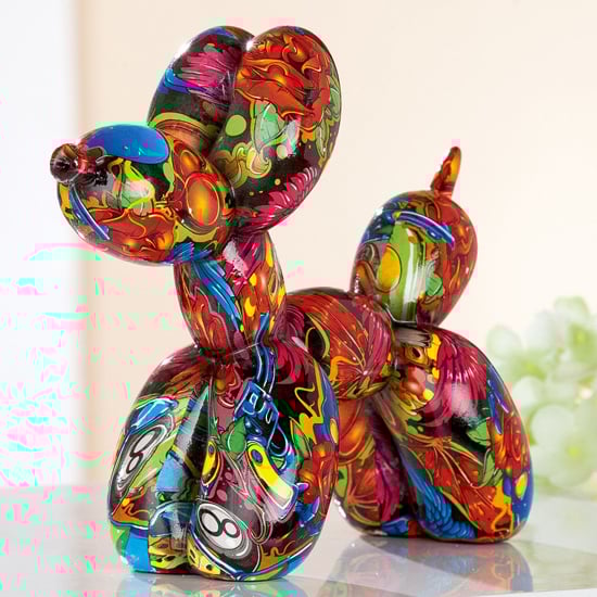 Balloon Dog Pop Art Poly Design Sculpture In Multicolor