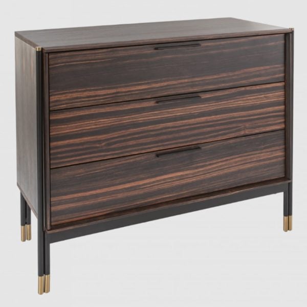 Balta Wooden Chest Of 3 Drawers In Ebony | Bed Sava
