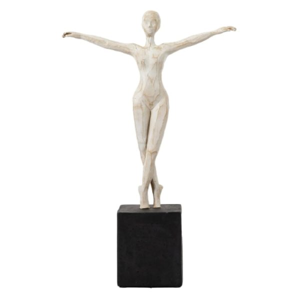Bandera Polyresin Pirouette Sculpture In White And Black | Bed Sava