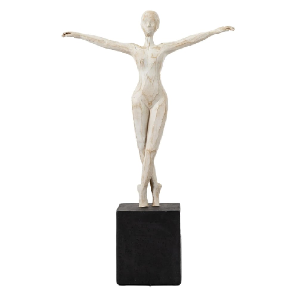 Bandera Polyresin Pirouette Sculpture In White And Black