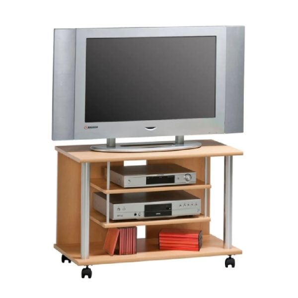 Bangor Wooden TV Stand With 2 Shelves In Beech | Bed Sava