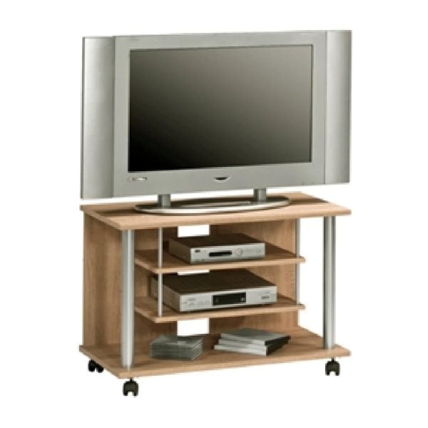 Bangor Wooden TV Stand With 2 Shelves In Sonoma Oak | Bed Sava