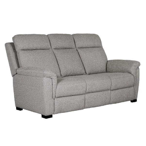 Baraboo Fabric 3 Seater Sofa With Black Legs In Grey | Bed Sava