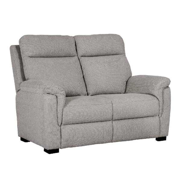 Baraboo Fabric 2 Seater Sofa With Black Legs In Grey | Bed Sava