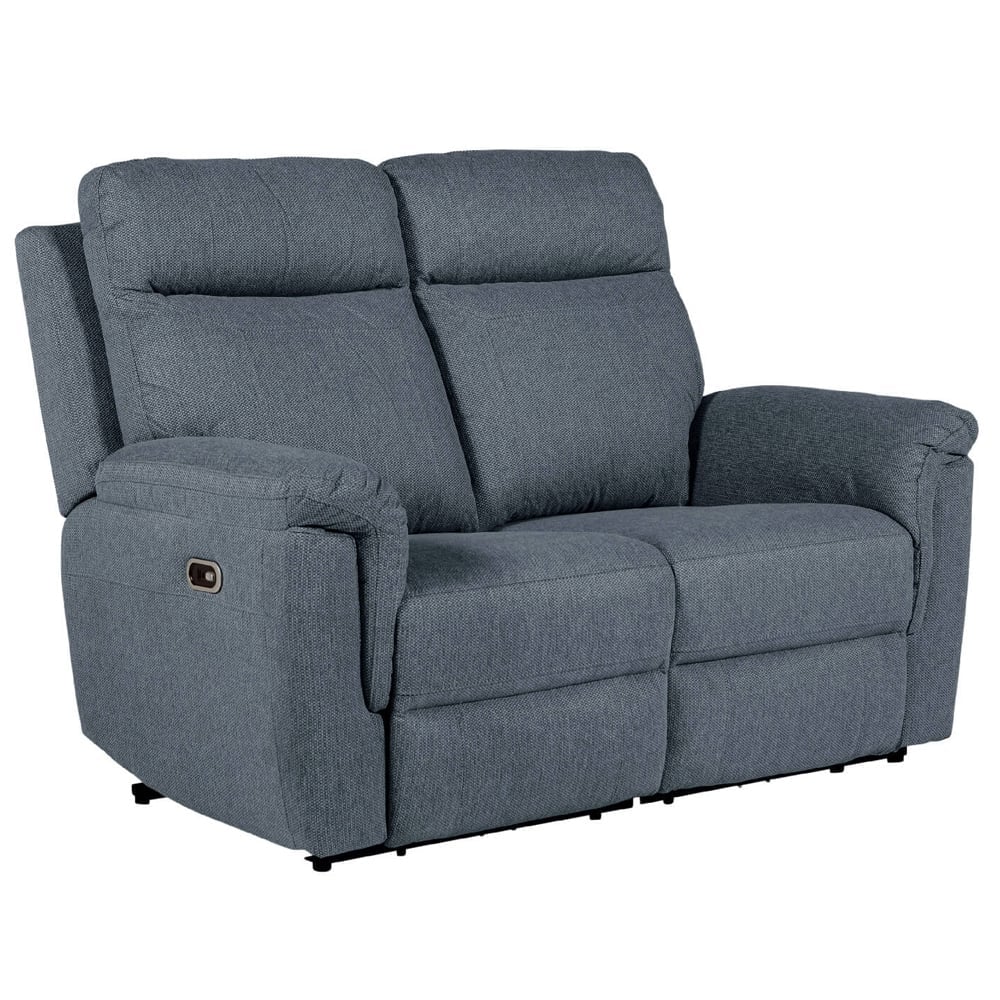 Baraboo Fabric Electric Recliner 2 Seater Sofa In Azul