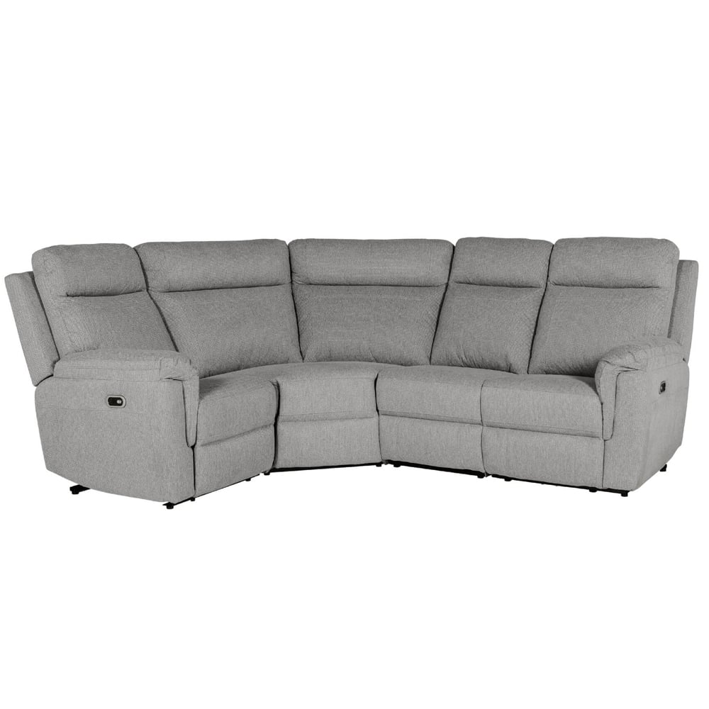 Baraboo Fabric Electric Recliner Corner Sofa In Grey
