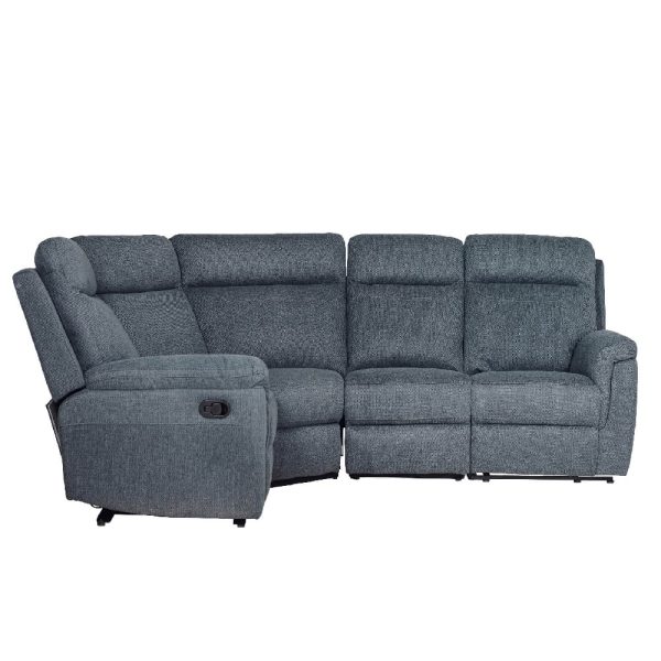 Baraboo Fabric Electric Recliner Fabric Corner Sofa In Azul | Bed Sava