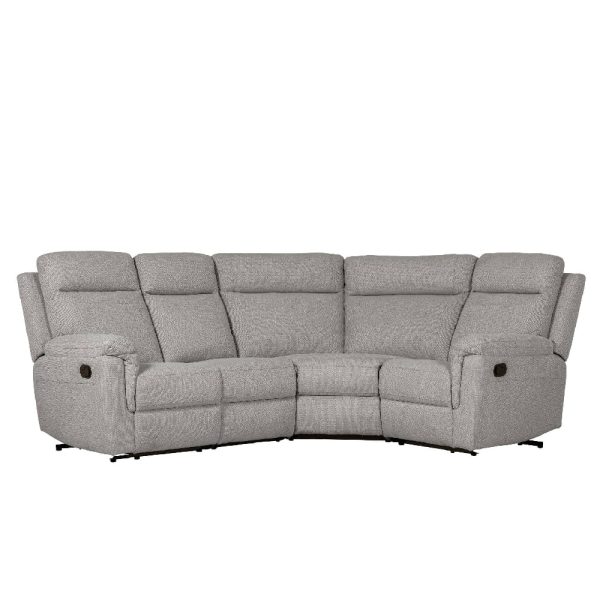 Baraboo Fabric Electric Recliner Fabric Corner Sofa In Grey | Bed Sava