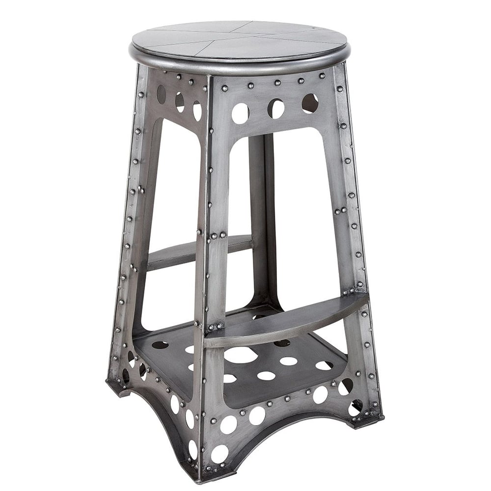 Baraboo Tall Metal Stool In Silver