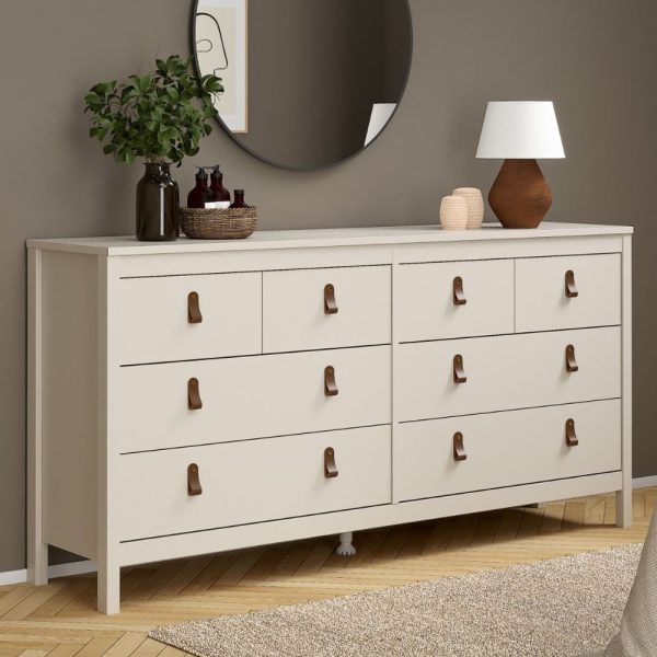 Barcila Wooden Chest Of 8 Drawers In Cashmere | Bed Sava