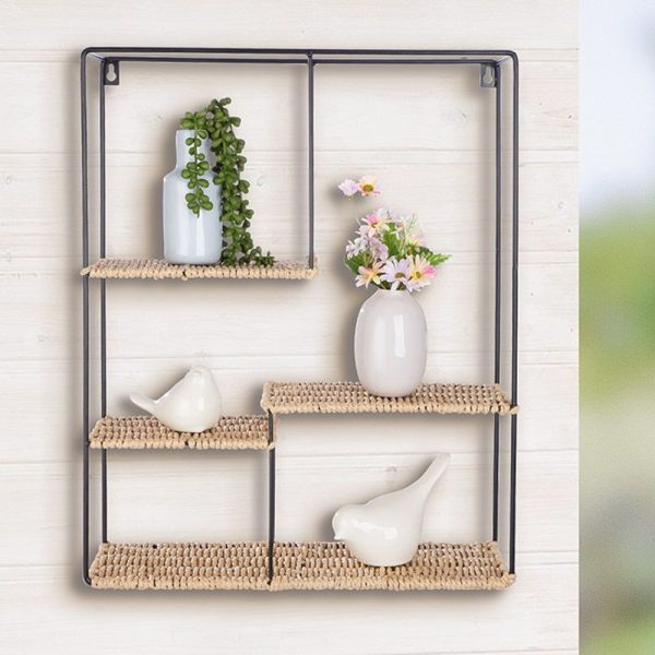 Barco Metal Rectangular Wall Hung Shelving Unit In Black | Bed Sava