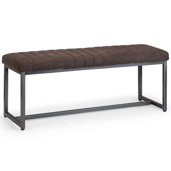 Barras Fabric Dining Bench In Charcoal Grey | Bed Sava