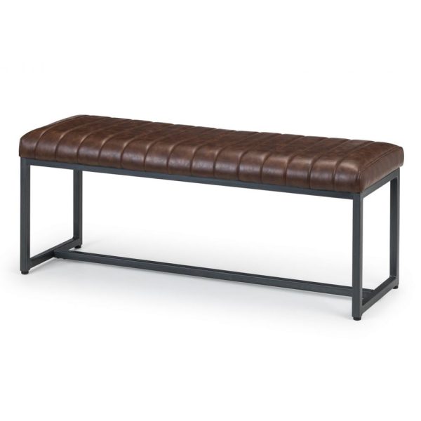 Barras Faux Leather Dining Bench In Brown | Bed Sava