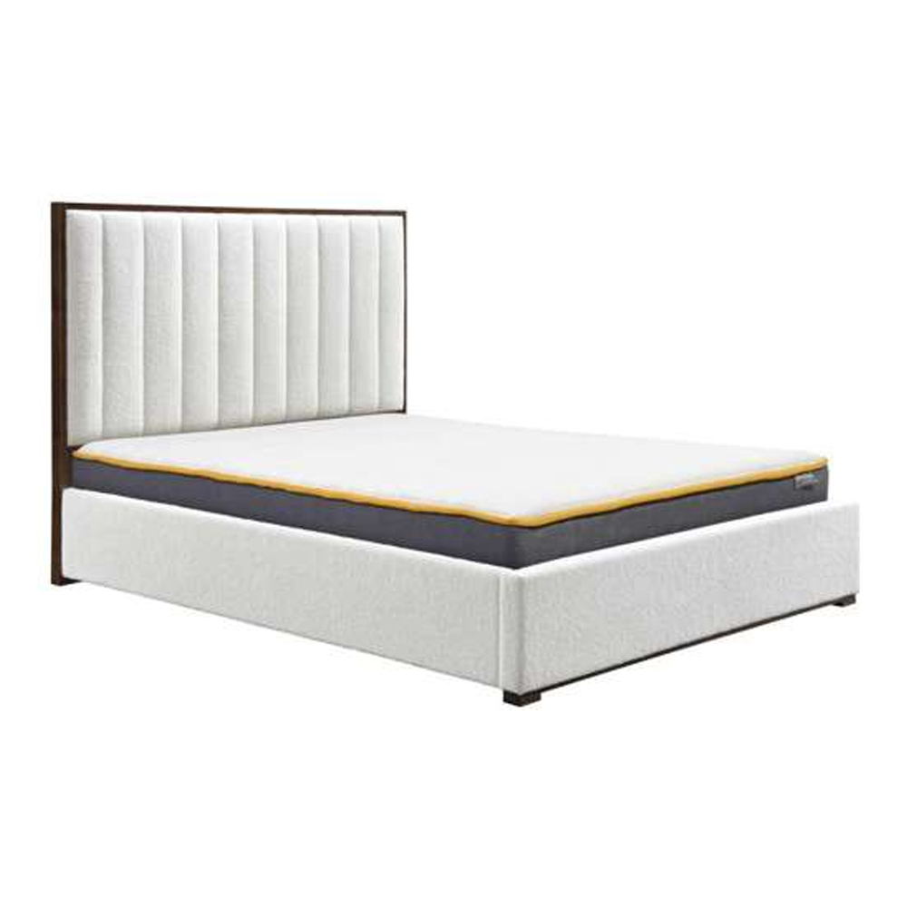Barrie Fabric Double Bed In White