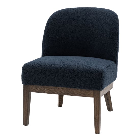 Barrie Fabric Bedroom Chair With Oak Leg In Blue