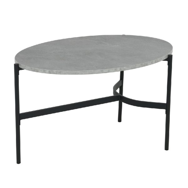 Bastrop Ceramic Coffee Table With Black Legs In Grey | Bed Sava