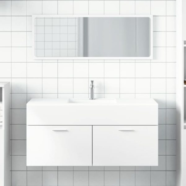 Bastrop Wooden Bathroom Cabinet With Mirror In White | Bed Sava