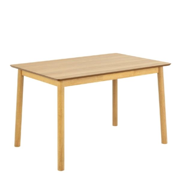 Bastrop Wooden Dining Table Rectangular In Matt Oak | Bed Sava