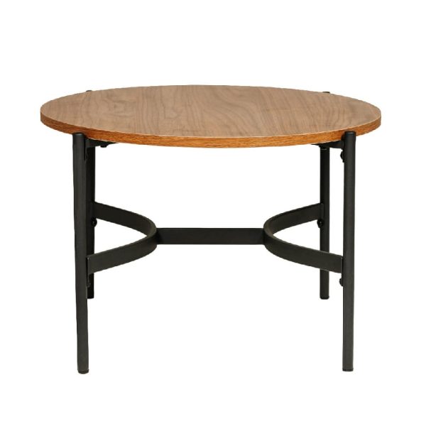 Bastrop Wooden Lamp Table With Black Legs In Brown | Bed Sava