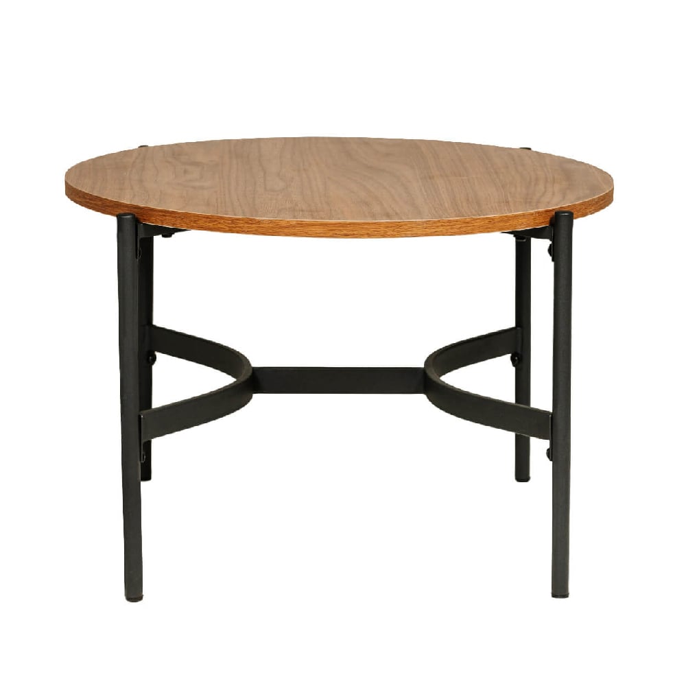 Bastrop Wooden Lamp Table With Black Legs In Brown