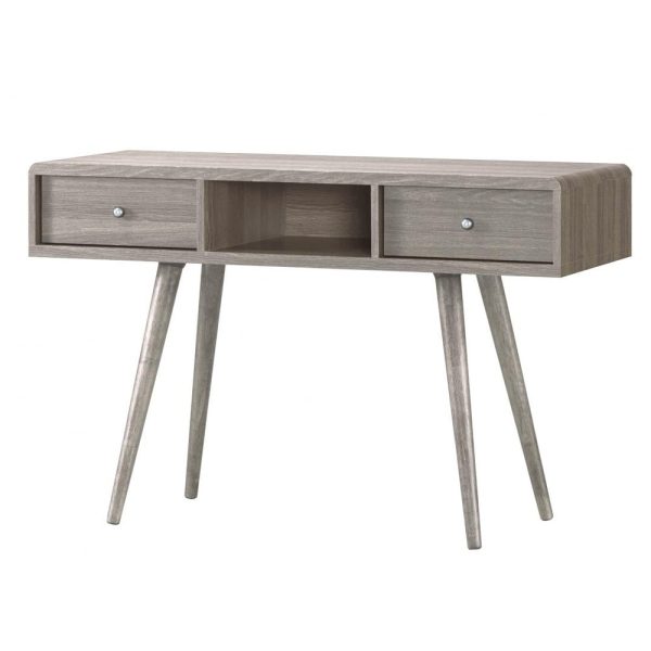 Batya Wooden Dressing Table With 2 Drawers In Grey Oak | Bed Sava