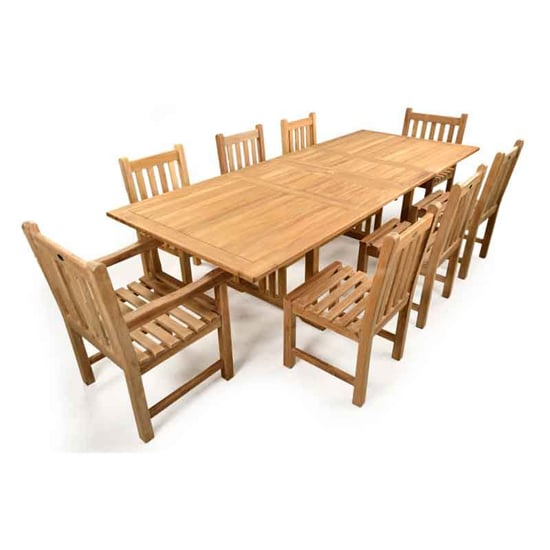 Bayle Wooden Extending Dining Table With 8 Chairs In Natural