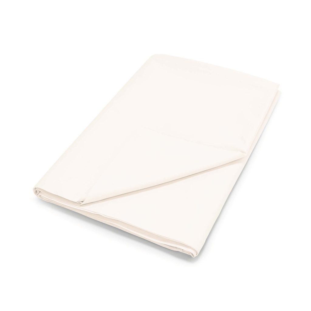 By Bedeck 500 Thread Count Plain Dye Single Flat Sheet, Cream