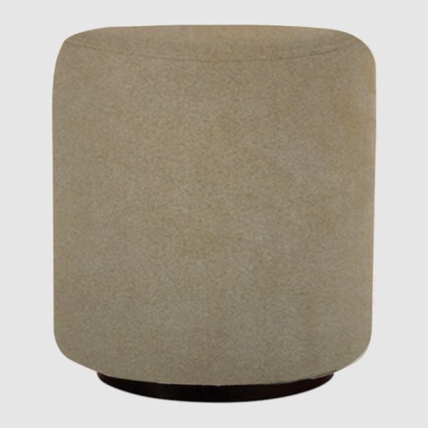 Beano Fabric Round Stool In Biscuit | Bed Sava