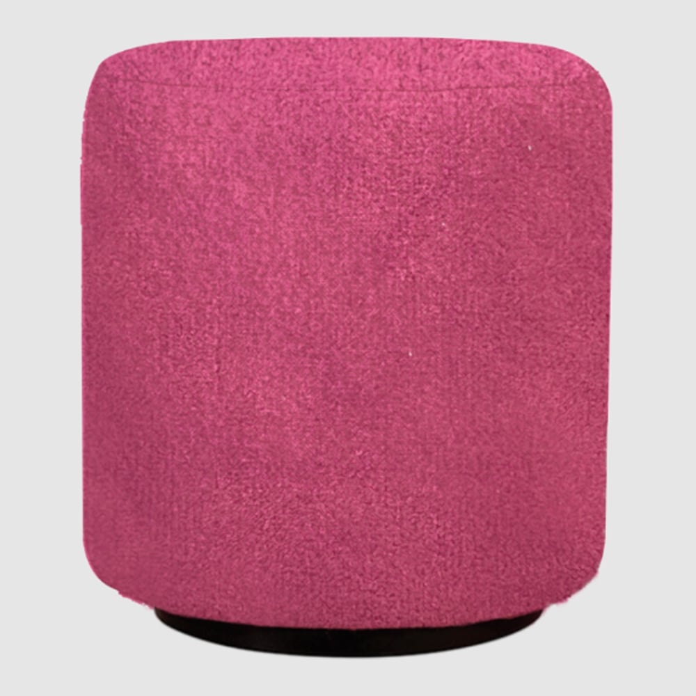 Beano Fabric Round Stool In Fuchsia Pink
