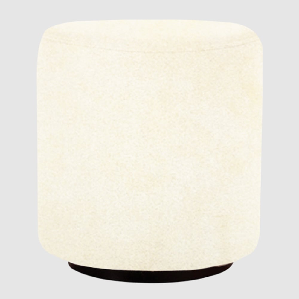 Beano Fabric Round Stool In Oyster