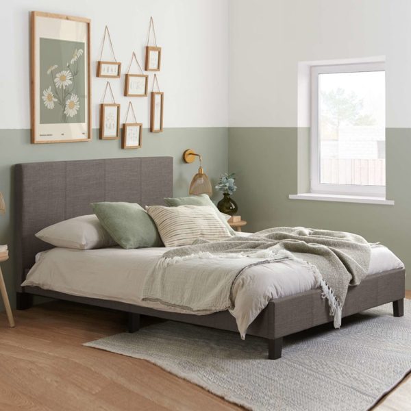 Beano Fabric Small Double Bed In Grey | Bed Sava