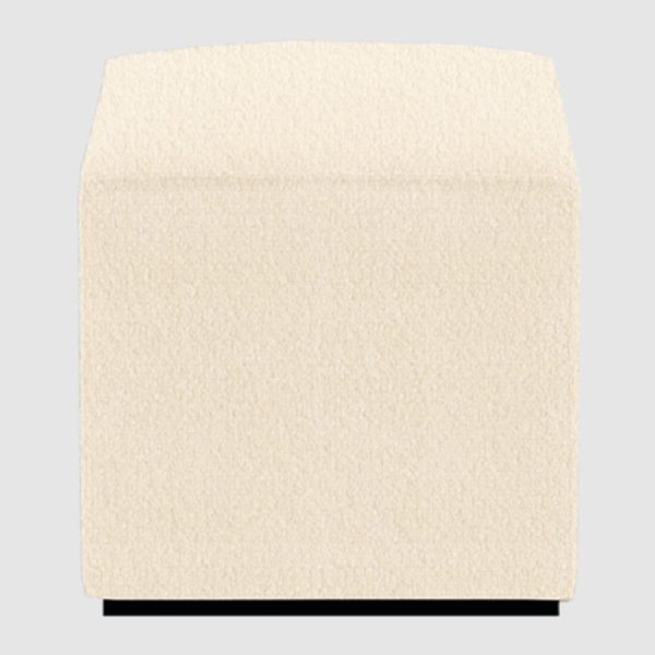 Beano Fabric Square Stool In Cologne Ivory | Bed Sava