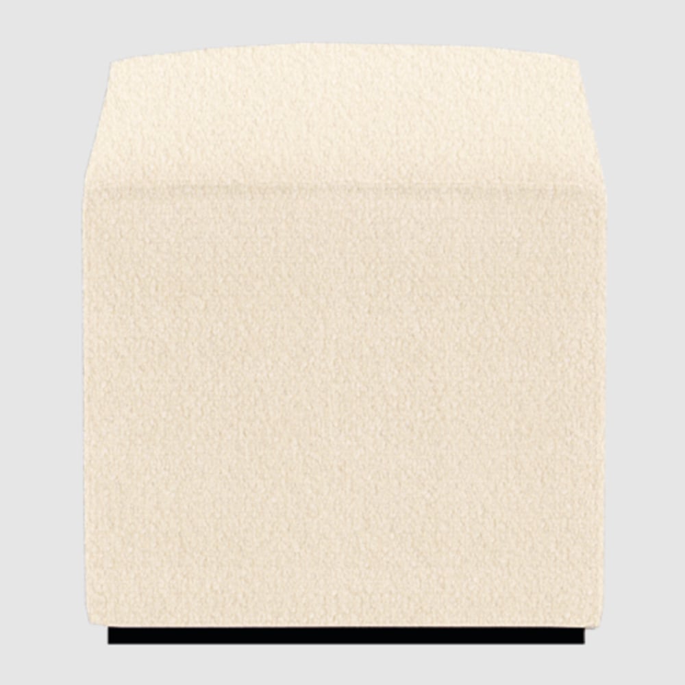 Beano Fabric Square Stool In Cologne Ivory